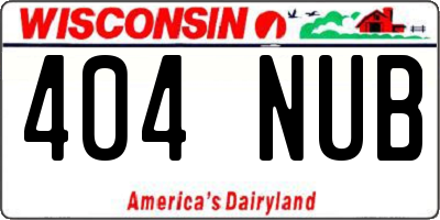 WI license plate 404NUB