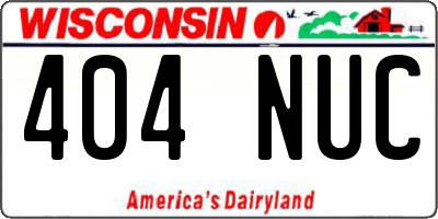 WI license plate 404NUC