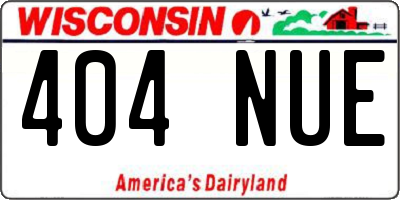 WI license plate 404NUE