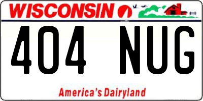 WI license plate 404NUG