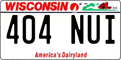 WI license plate 404NUI