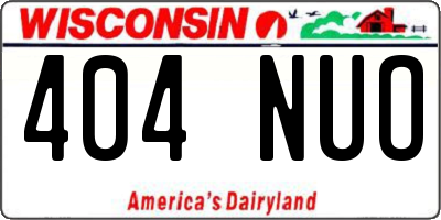 WI license plate 404NUO