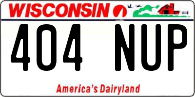 WI license plate 404NUP