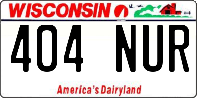 WI license plate 404NUR