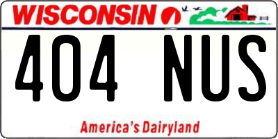 WI license plate 404NUS