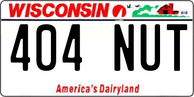 WI license plate 404NUT