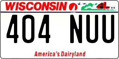 WI license plate 404NUU