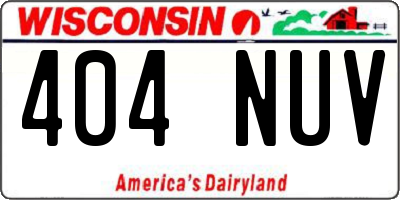 WI license plate 404NUV