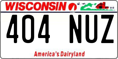 WI license plate 404NUZ
