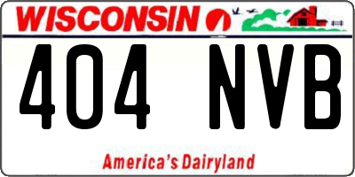 WI license plate 404NVB
