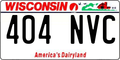 WI license plate 404NVC