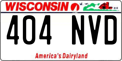 WI license plate 404NVD
