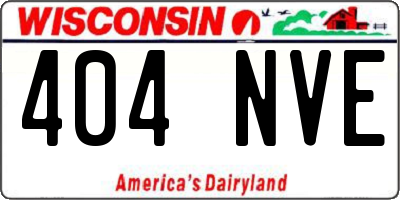WI license plate 404NVE