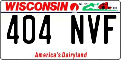 WI license plate 404NVF