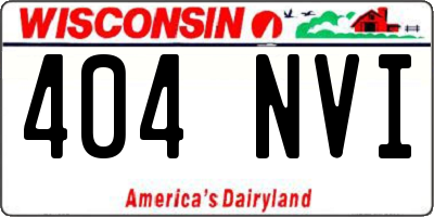 WI license plate 404NVI
