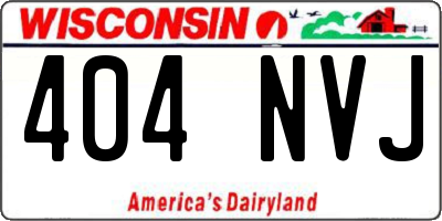 WI license plate 404NVJ