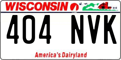 WI license plate 404NVK