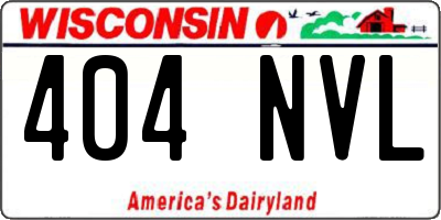 WI license plate 404NVL