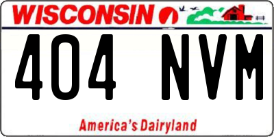 WI license plate 404NVM