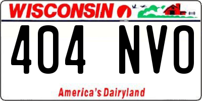 WI license plate 404NVO