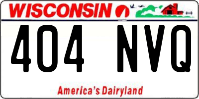 WI license plate 404NVQ