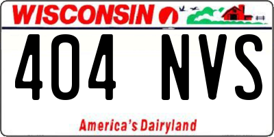 WI license plate 404NVS