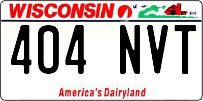 WI license plate 404NVT