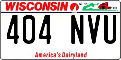 WI license plate 404NVU