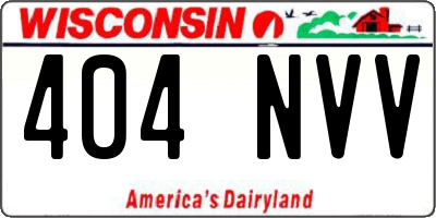 WI license plate 404NVV