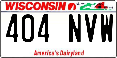 WI license plate 404NVW
