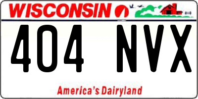 WI license plate 404NVX