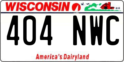 WI license plate 404NWC