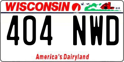 WI license plate 404NWD