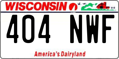 WI license plate 404NWF