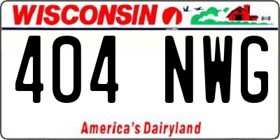 WI license plate 404NWG