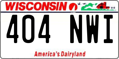 WI license plate 404NWI