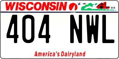 WI license plate 404NWL