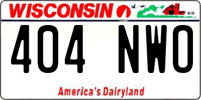 WI license plate 404NWO