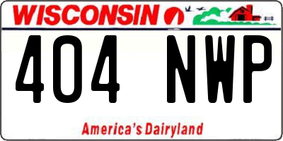 WI license plate 404NWP