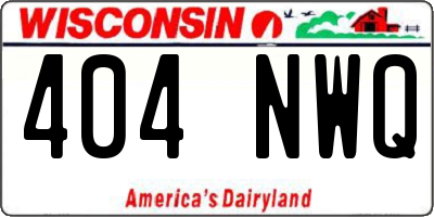 WI license plate 404NWQ