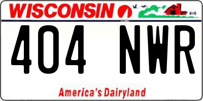 WI license plate 404NWR