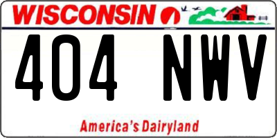 WI license plate 404NWV