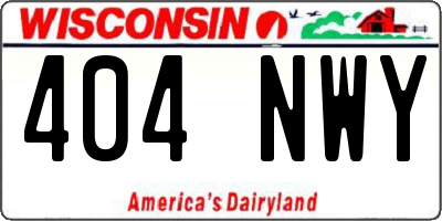 WI license plate 404NWY