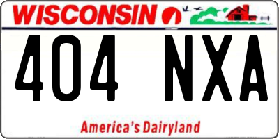 WI license plate 404NXA
