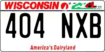 WI license plate 404NXB