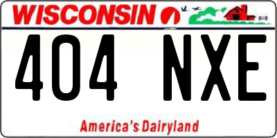 WI license plate 404NXE