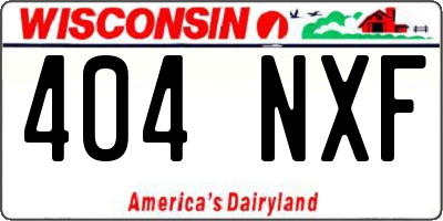 WI license plate 404NXF
