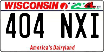 WI license plate 404NXI