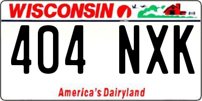 WI license plate 404NXK