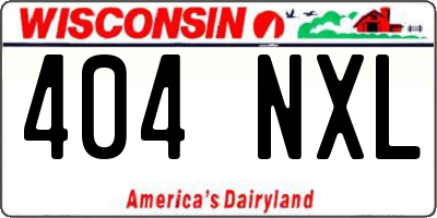 WI license plate 404NXL